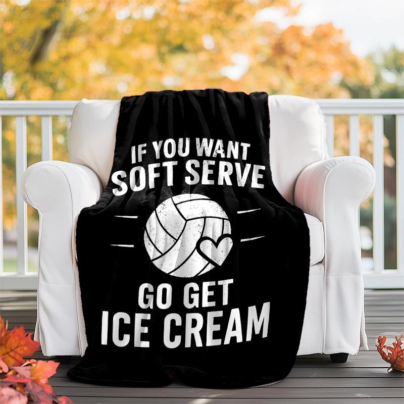 Volleyball Theme Printed Blanket - Perfect for Couch, Bed, Travel & Outdoor Use | Machine Washable, Cozy & Durable.
