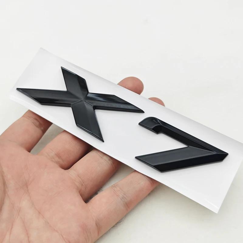 NEW 3D ABS Car Rear Trunk Emblem Badge Sticker For BMW X1 X2 X3 X5 X6 GT Z4 Glossy Black Chrome Logo Decal Styling Accessories IK7
