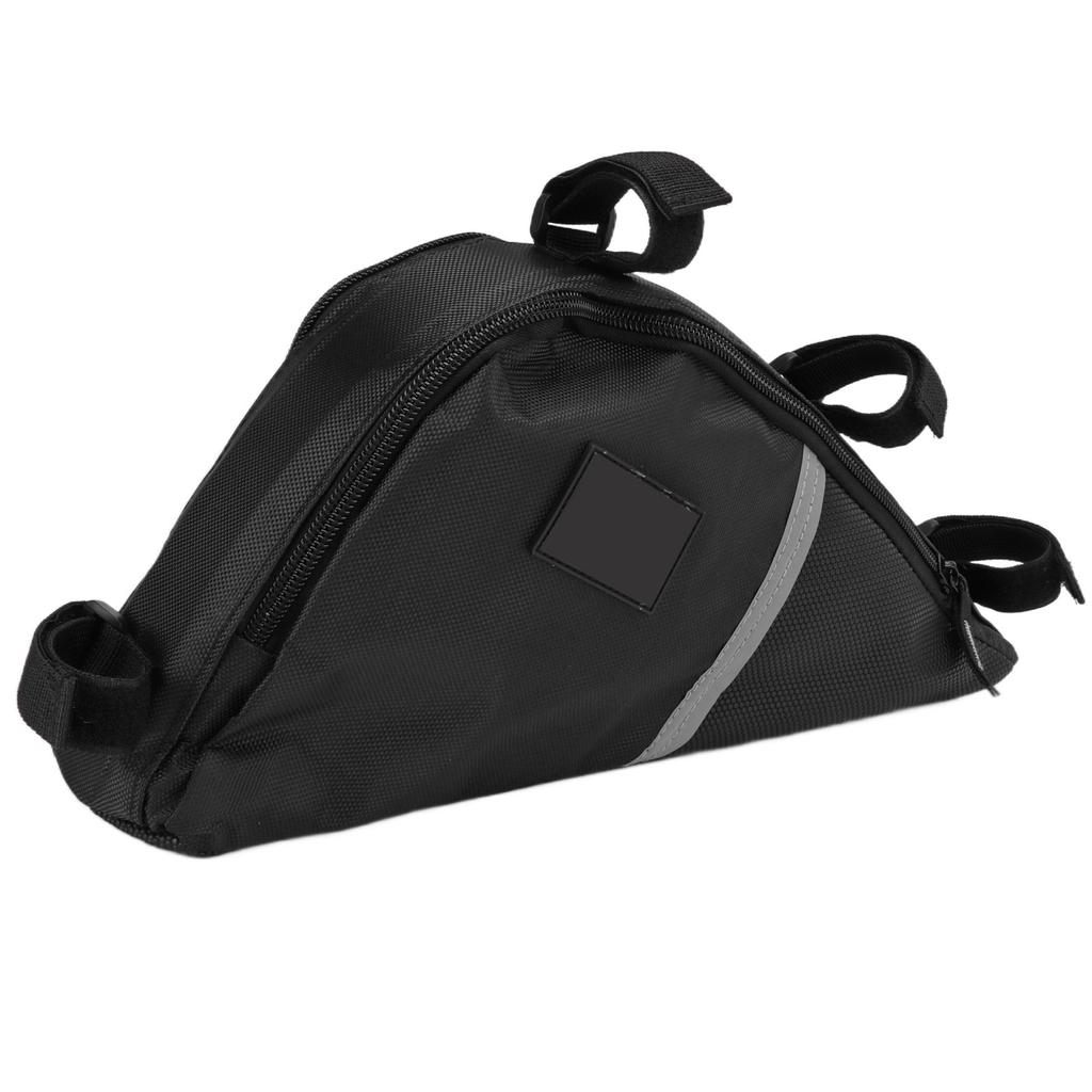 Bike Bag Large Capacity Bike Storage Bag Durable Oxford Cloth Triangle Saddle Frame Pouch for CyclingBlack