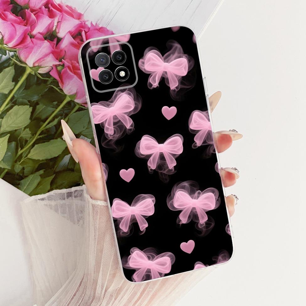 Clear For Oppo A73 5G CPH2161 Phone Case For Oppo A73 5G Cover Aesthetic Luxury Cute Cat Fashion Butterfly Funny Painted Casing