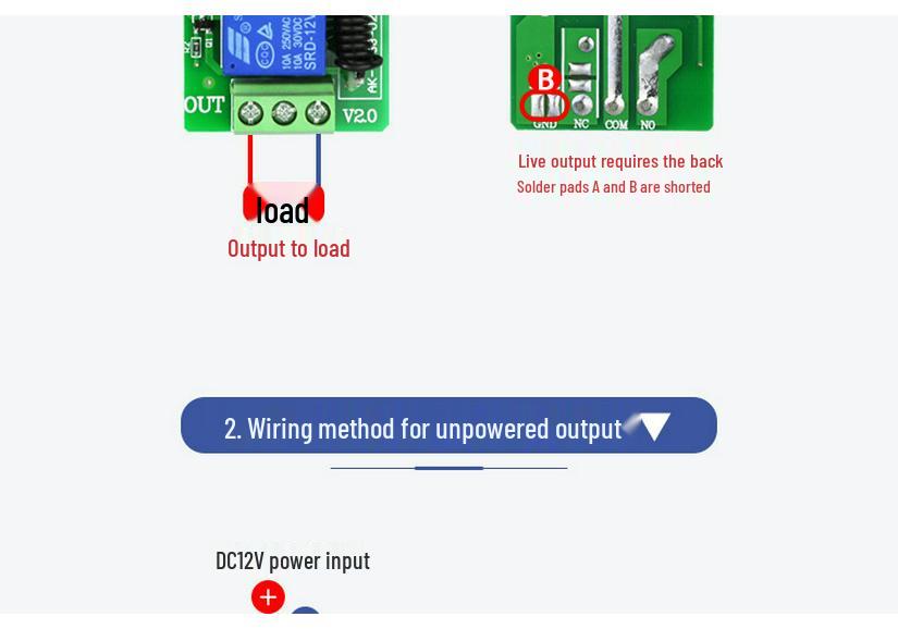 12V DC Single Channel Remote Switch with Long-Range Wireless Door Button.