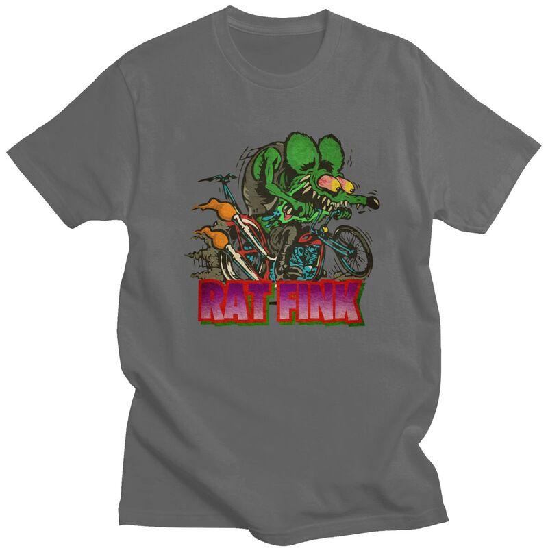 Custom Mens Anime Cartoon Rat Fink T Shirts ShortSleeve Cotton Tshirt Classic Tshirt Leisure Tee Slim Fit Clothing