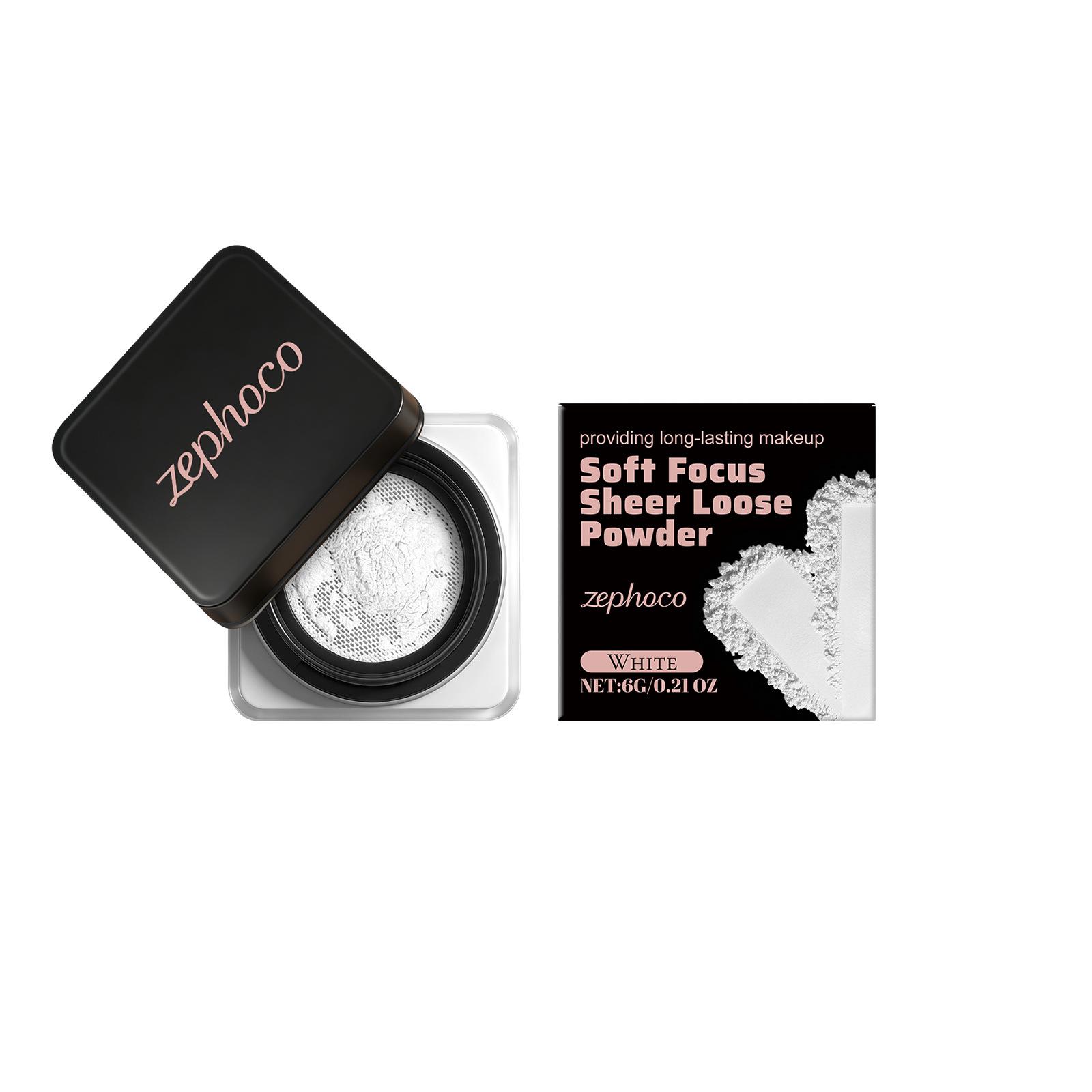 

Zephoco White Matte Translucent Loose Powder: Natural, Long-Lasting, Lightweight, and Adherent for a Subtle Makeup Finish.