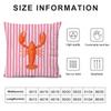 Ocean Life Theme Striped Cushion Cover Pillowcase Ultra Soft Skin Friendly Fabric Cloud Like Comfort & Concealed Zipper