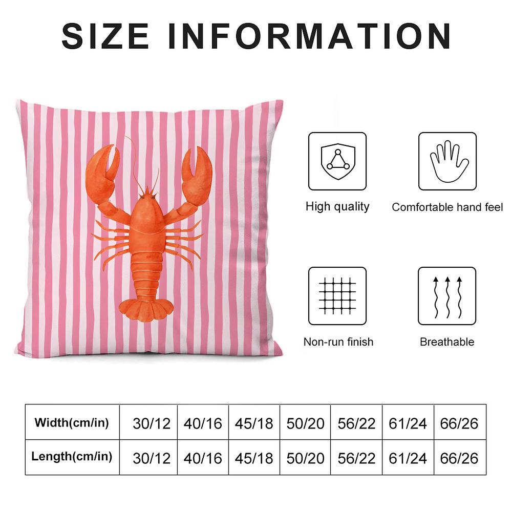 Ocean Life Theme Striped Cushion Cover Pillowcase Ultra Soft Skin Friendly Fabric Cloud Like Comfort & Concealed Zipper