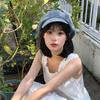 Washed Cloth Denim Octagonal Hat Head Circumference Cloud Hat Casual Denim Beret  Girl