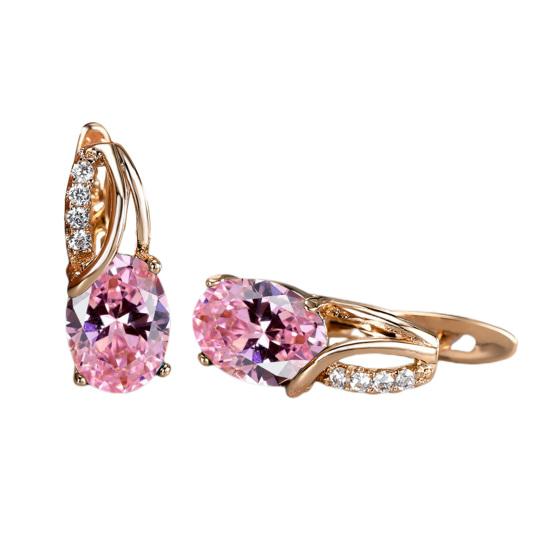 Attraktive Ohrringe mit Schnalle, oval, weiblich, exquisit