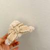 Korean Style Christmas Plush Hair Claw Lamb Wool Shark Grab Clip Sweet Bow Hair Clip  Girls