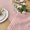 Table Runner Valentine Day Romantic 3D Heart Design Table Runner Simulated Rabbit Fur Valentine Day Decoration