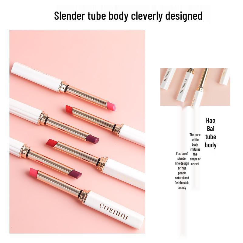 Viraler Muschel-Lippenstift: Stiletto-Absatz-Design, Perlglanz-Drachenfrucht, Langanhaltend, Nicht abfärbend Rosenrot