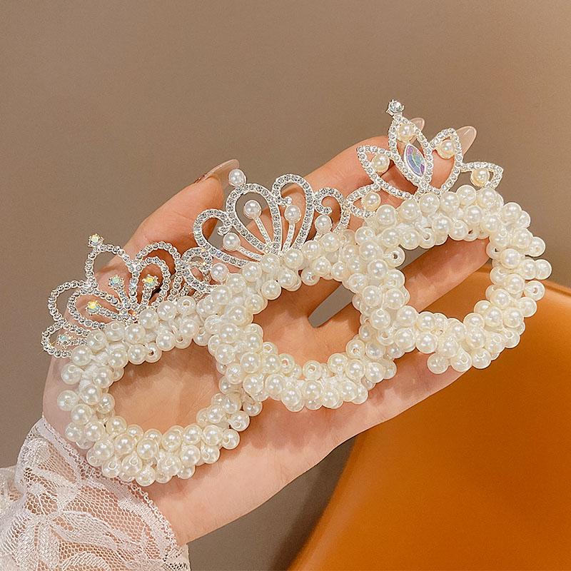 Attache de cheveux Couronne de Princesse Perle pour Enfants 2025 - Accessoires pour Cheveux Filles