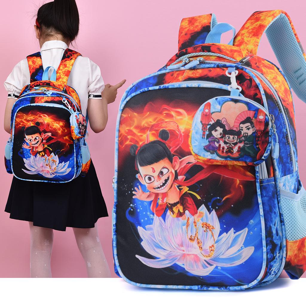 School Bag New Nezha Children's Backpack Big Class Small Cartoon Love First Grade Children's Backpack