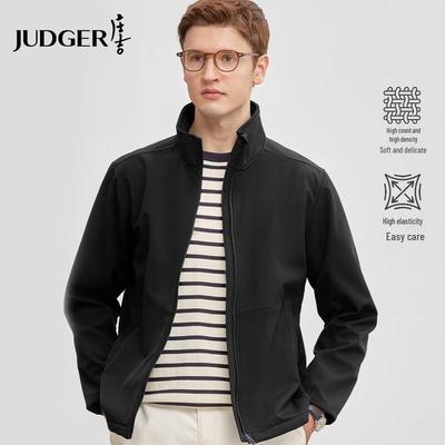 Zhuangji Men's High-Elastic Stand-Up Collar Business Casual Jacket