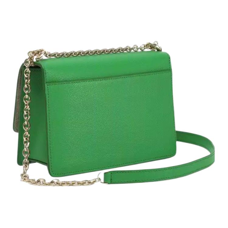 New Furla 1927 Collection Textured Leather Shoulder Bag, Crossbody Bag Mini Women's Green BAFKACO-ARE000-1255S