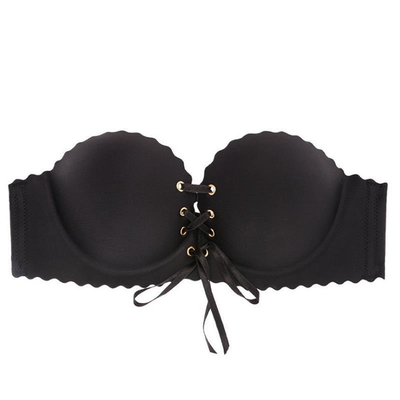 Women's Strapless Push-Up Bandeau Bra, Non-Slip, Seamless, for Small Busts