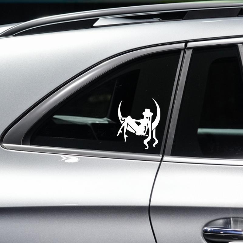 Fuel Cap Sticker Cartoon Moon Car Sticker Glass Body Tank Cover Decoration Sticker Waterproof Stickers