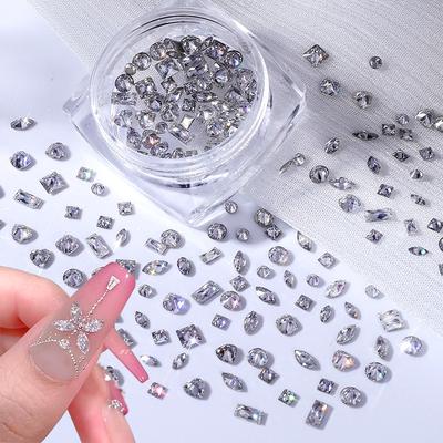 Mały Cyrkon do Nail Artu Biały Odwrócony Płaskodenny Cyrkon Biżuteria do Nail Artu Mini 5A Miłość Kropla Wody Koni Oczko Cyrkonowa Biżuteria