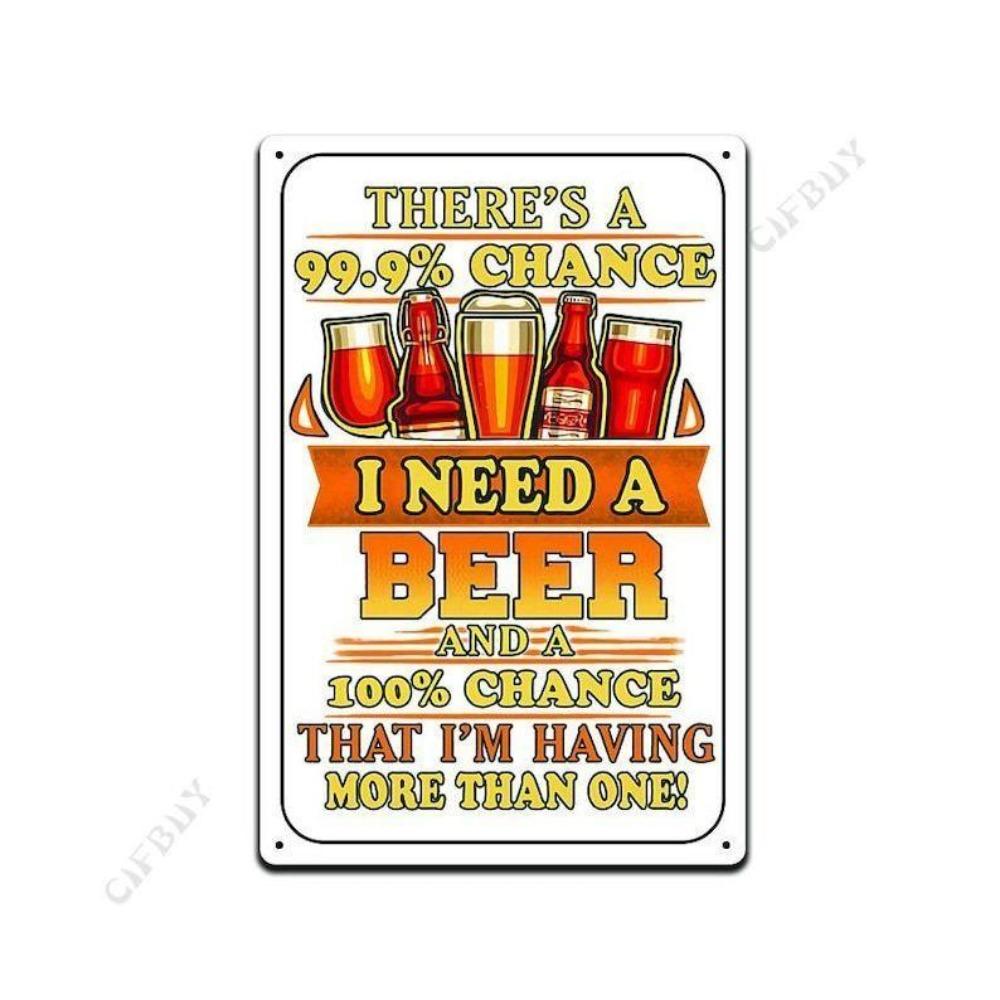 Beer poster on the wall, metal plaque 20x30cm