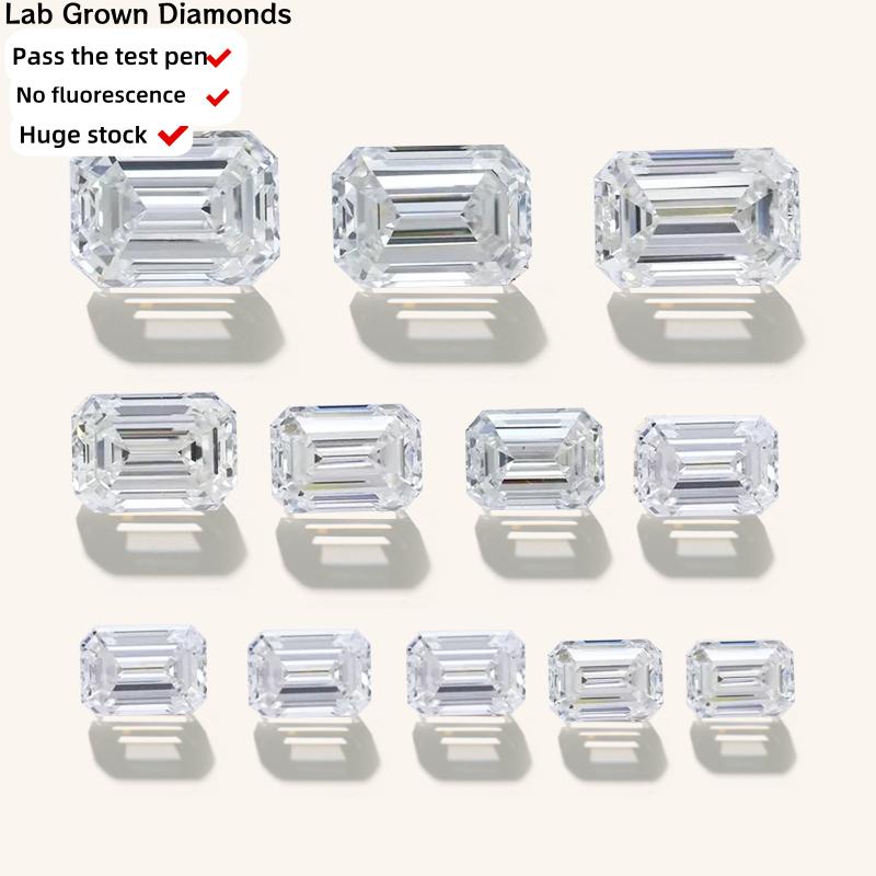 Jewelry Diamonds CVD HPHT Loose Lab Diamond Emerald Shape Melee Lab Grown Diamonds Emerald Cut Small Size VS1&2*3mm(0.08CT)