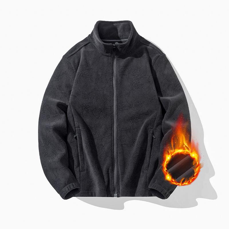 Мужская свободная флисовая куртка, кардиган, толстовка, повседневная толстая флисовая куртка L