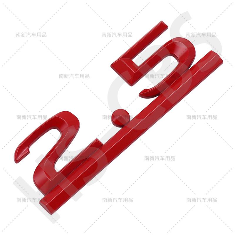 1Pc Metal 3D 2.5 Letter Emblem Car Rear Trunk Displacement Badge Auto Body Tailgate Stickers Car Styling Accessories