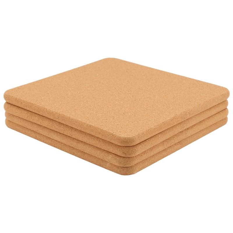 AD23-High Density Thick Square Cork Pad Cork Coaster For Hot Dishes, 8 Inch Heat Resistant