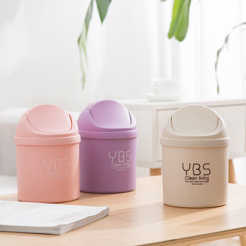 Compact Desktop Trash Can: Covered Mini Bin for Home, Kitchen, and Office