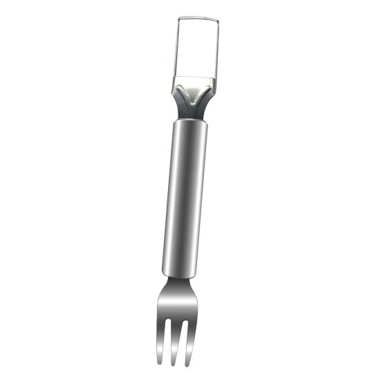 1/2Pcs Watermelon Fork Slicer Stainless Steel 2 in 1 Cutter Round Fork Head Portable Kitchen Fruit Cutting