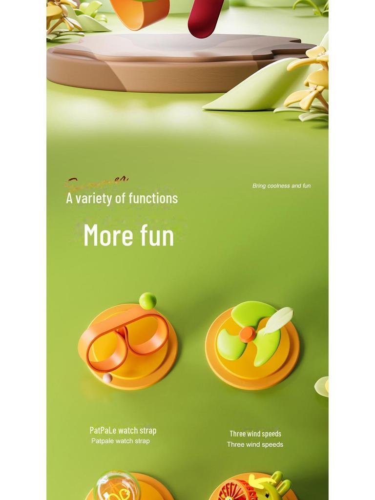 Kids' Cartoon USB Rechargeable Handheld Mini Fan - Cute, Portable Gift for Students