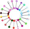 15/45/100pcs/Bag Women Men Fashion Rainbow Stainless Steel Tongue Piercing Ring Mix Tongue Barbell Ear Nipple Piercing Ring Pircing Jewelry