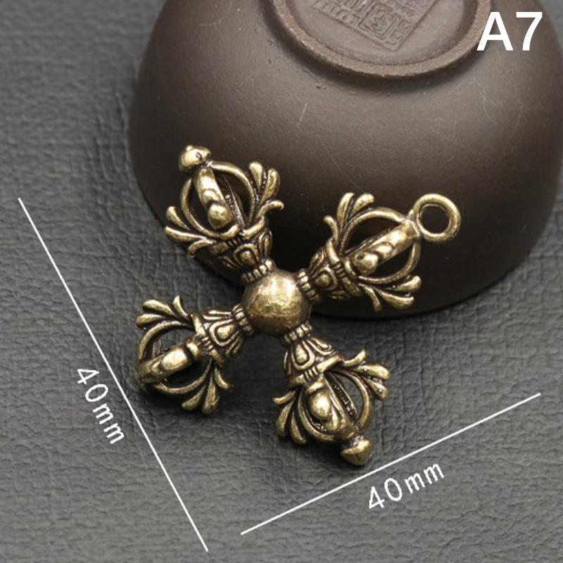 Handcraft Pendant Vintage Solid Religious Pestle Prayer Pendants Nepal Tibetan Handcraft Buddhist Vajra Pestle Copper Crafts