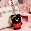 Portachiavi Gatto Peluche Gattino Nero Imbottito Portachiavi Bianco Cartone Animato Zaino Borsa Scolastica Decorazione da Appendere Fascino per Borsa
