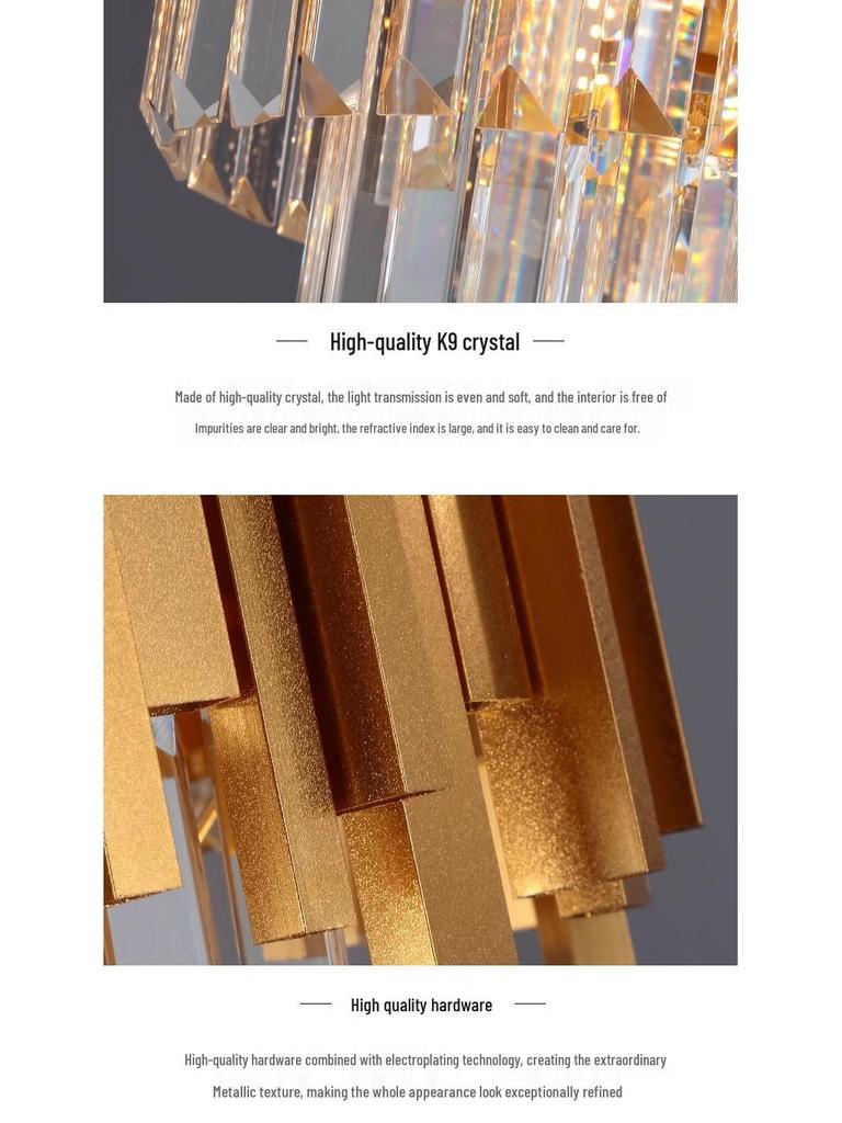 Nowoczesny nordycki luksusowy kryształowy żyrandol - Oświetlenie do dekoracji domu