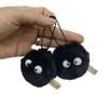 10PCS Pet Toy Coal Ball Figurines Keychains Accessories Cute Plush Black Coal Ball Cartoon Bag Pendants