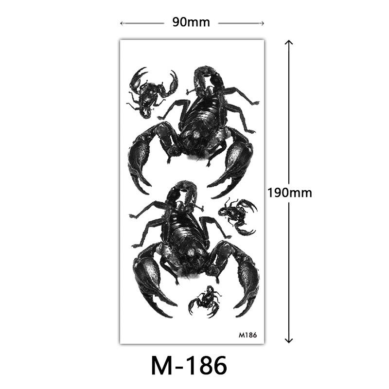 Wasserdichtes dreidimensionales Farbdruck-Tattoo-Sticker, Schmetterling Blume Tier Tattoo