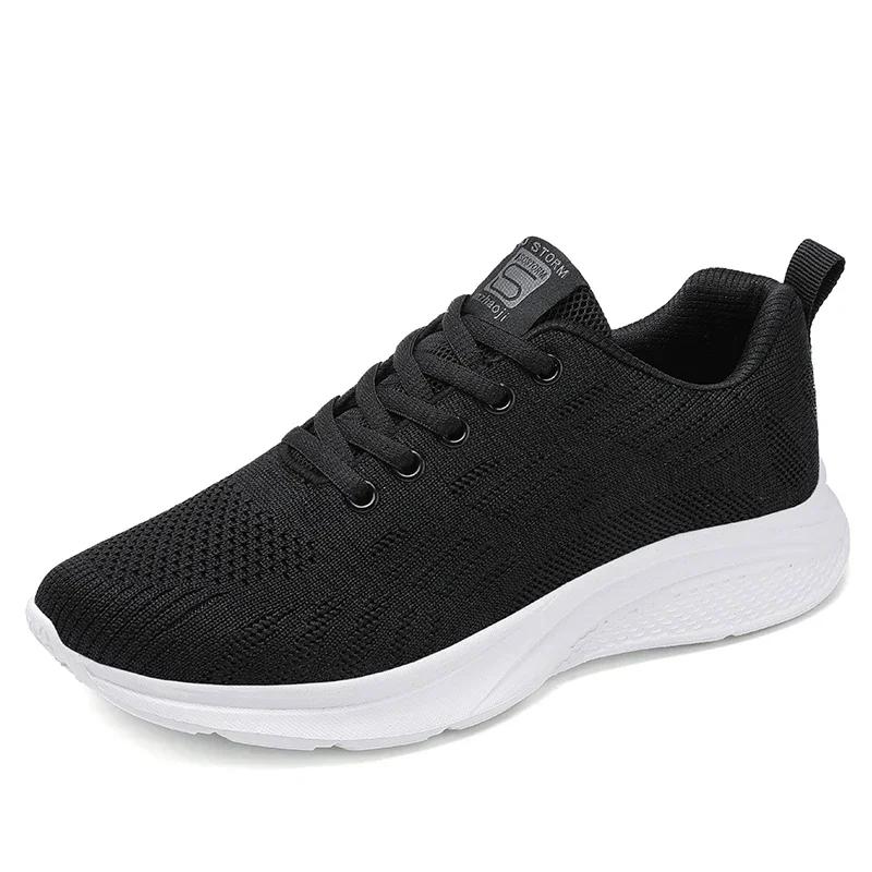 Women Flying Weave Soft Casual Sneakers Ladies Non-Slip Fashion Jogging Shoes Lightweight Four Seasons Breathable Running Shoes