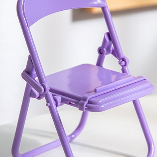 5Pcs Foldable Chair Phone Stand Mini Desktop Holder for Students Cute Plastic Small Back Chair for Smartphones Dormitory Desk Organizer