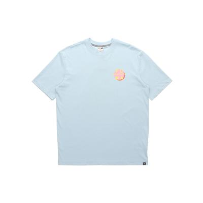 Downtown Graphic Back Letter Print Short Sleeve T-Shirt Men Tops Sky-Blue 597337-18