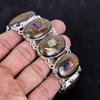 Etiopisk opal i boulder opal armbånd edelsten unike smykker 925 sterlingsølv justerbart kjede armbånd håndlaget armbånd gaver til mor