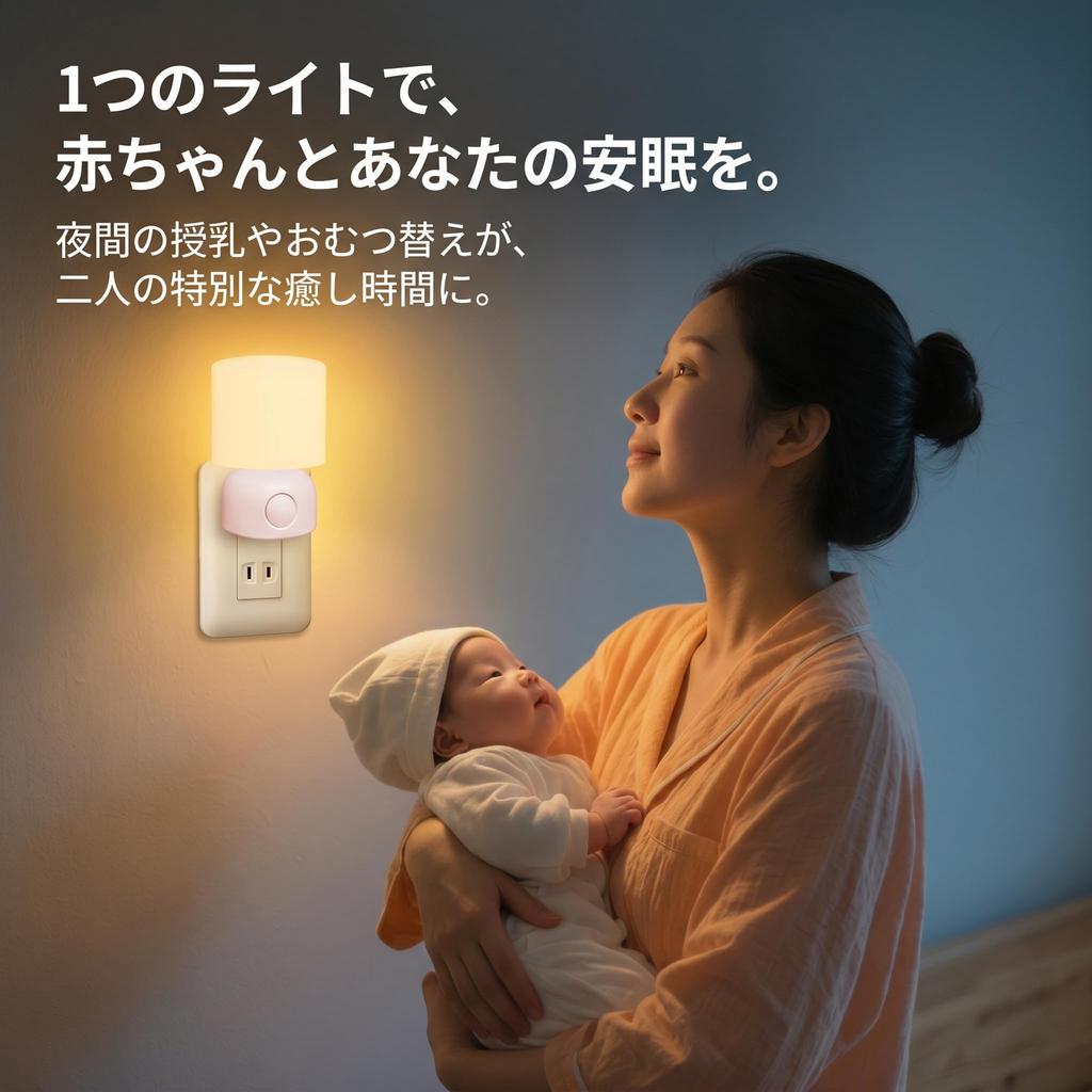 Kakoka Night Light, Plug-in, Button Operated, 2-Color Switching, Bedside Lamp, Indirect Lighting for Breastfeeding or Reading, Bedroom, Entryway
