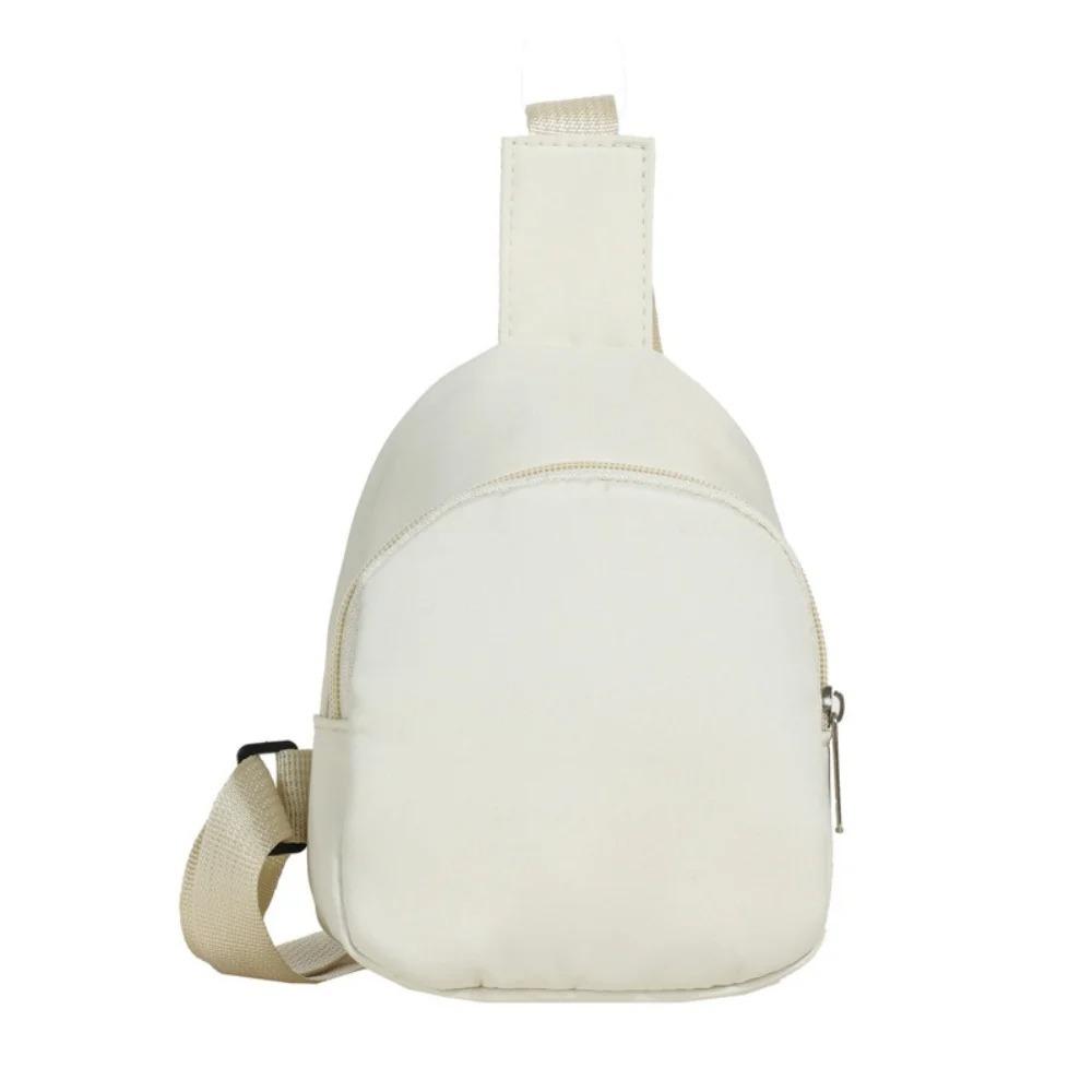 Trendy Solid Color Children's Chest Bag Nylon Casual Crossbody Shoulder Bag Waist Storage Pouch Travel