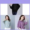 Womens Fall Knit Sweater With Batwing Sleeves And Oneword Neck For Casual Office Wear
