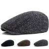 Woolen Spring and Autumn Thin Beret Men's British Retro Newsboy Hat Casual Herringbone Forward Hat Peaked Cap Women