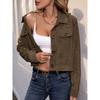 Women's Autumn and Winter Textured Corduroy Women's Jacket Short Lapel Jacket