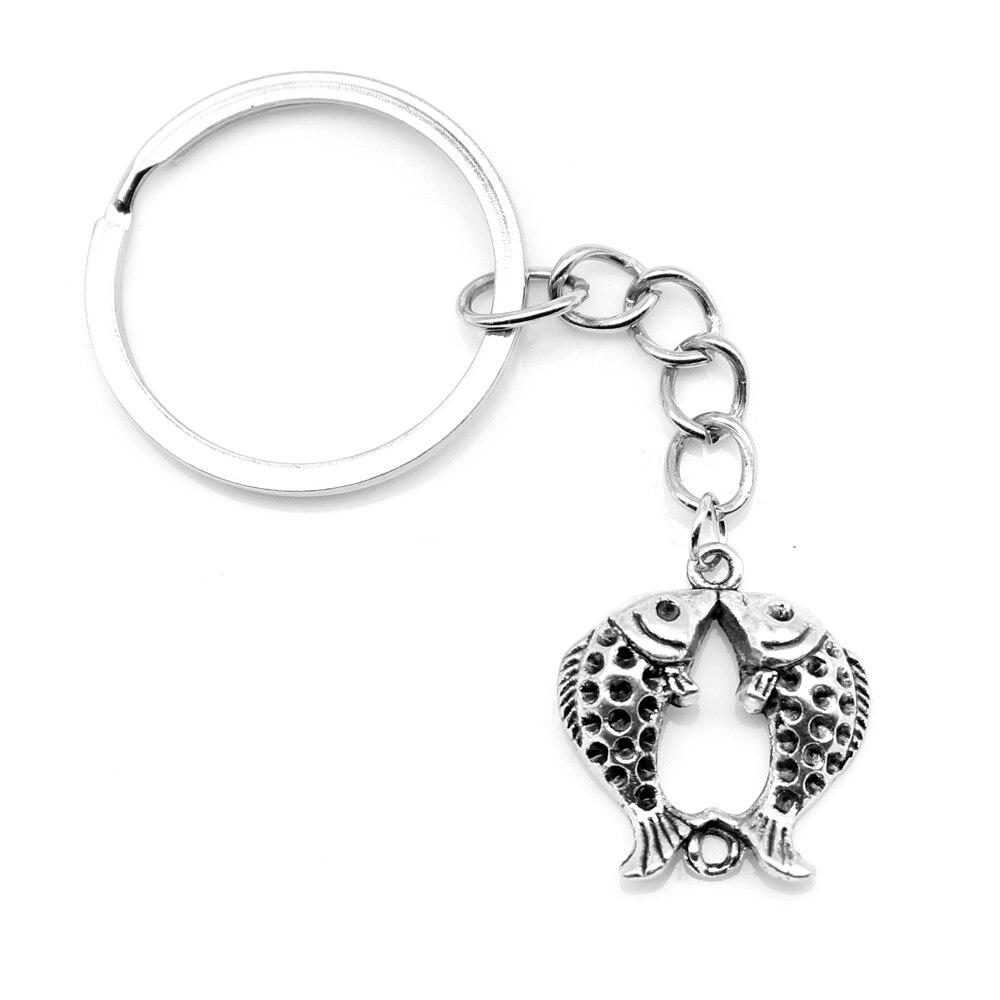 Buy 1pcs Antique Silver Color 20x23mm Fish Keychain Handmade Jewerly