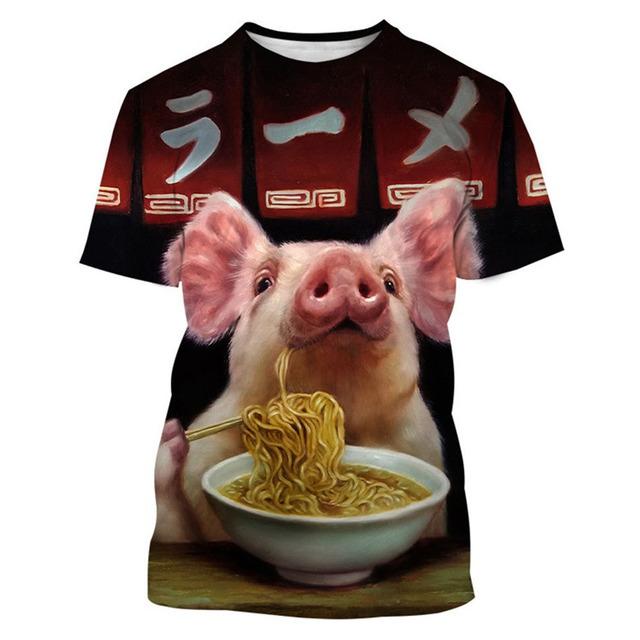 Men's Animal Printed Short-Sleeve Crew Neck T-Shirt, Casual, Stylish and Trendy Summer Wear