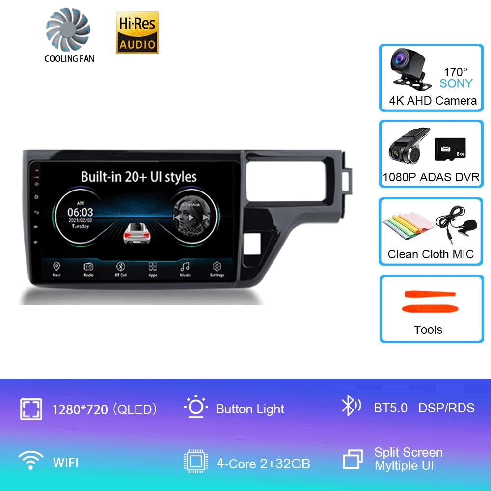 For Honda Stepwgn 5 2015 - 2021 RHD Car Radio Multimedia Headunit QLED System Navigation GPS Auto Android14 2Din DVD