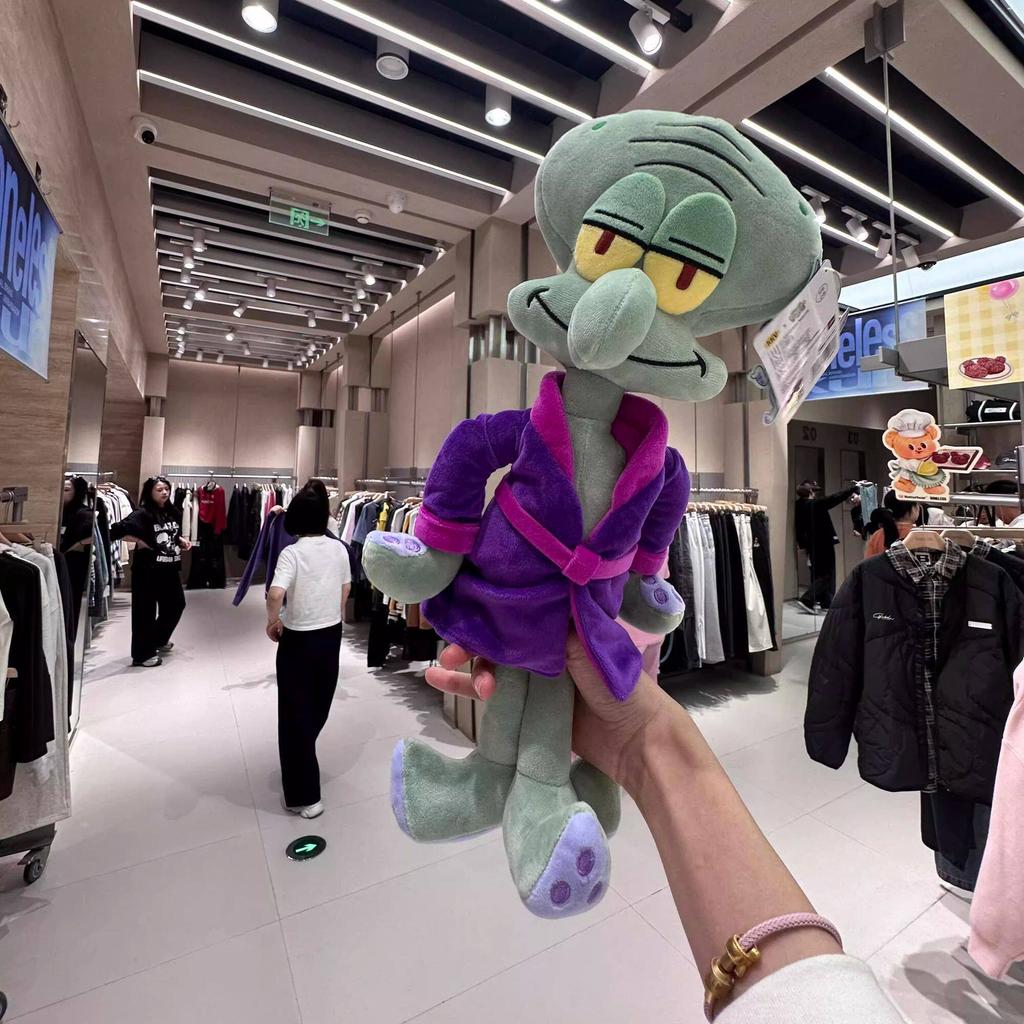 Cartoon Spongebob Squidward Purple Pajama Robe Soft And Comfortable Sleep Companion Doll Toy Sofa Hug Pillow Periphery Fun Gifts
