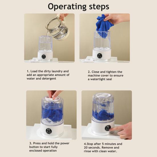 Mini-Waschmaschine Tragbare Kleiderwaschmaschine für Unterwäsche Socken Schnellreinigungs-Waschmaschine für Apartment Wohnheim Hotel Reisen Camping