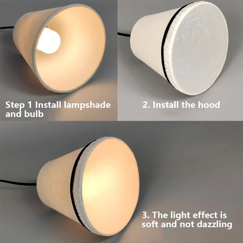 White/Beige Chandelier Lamp Shade  E27 Lampshade Ceiling Lamp Cover Shade + Lens Hood Pendant Light Cover Replacement